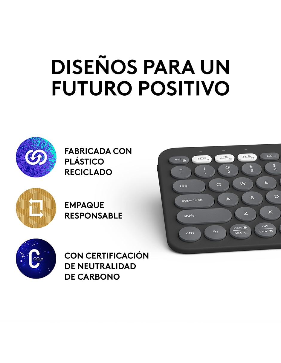 Teclado inalámbrico Pebble Keys2 K380S 10