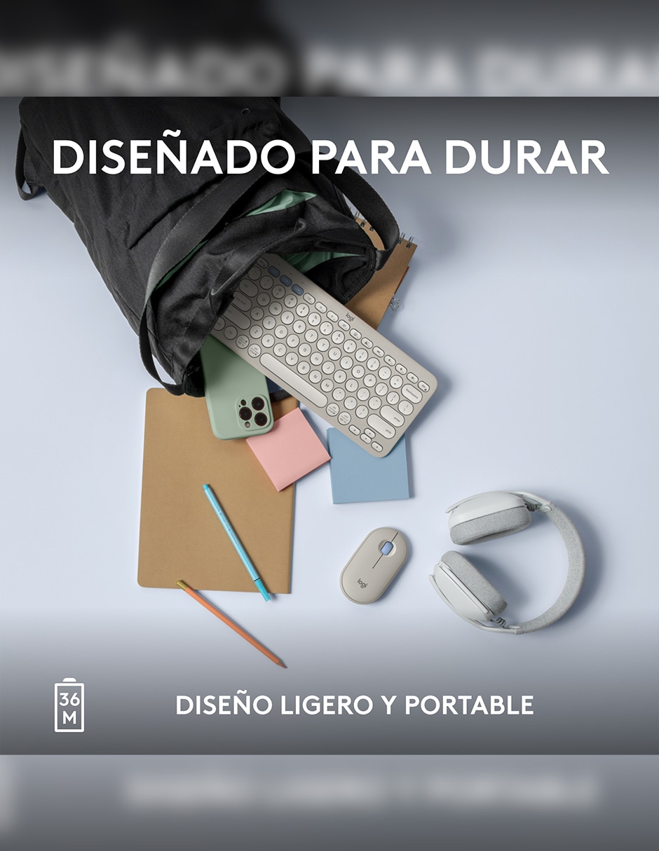 Teclado inalámbrico Pebble Keys2 K380S 8