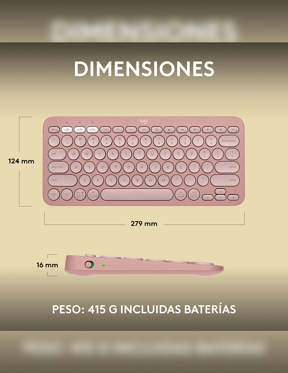 Teclado inalámbrico Pebble Keys2 K380S 11