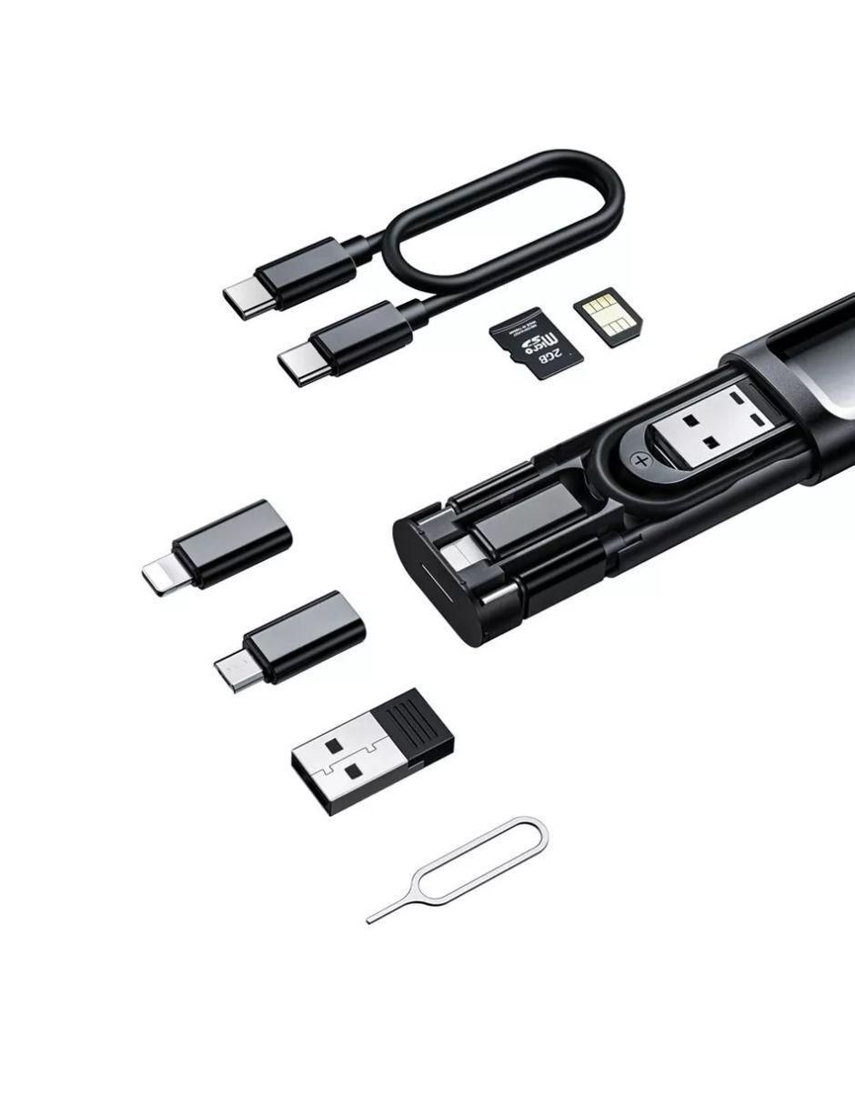 Cable lightning, micro USB y tipo C a tipo USB A de 29 cm 2