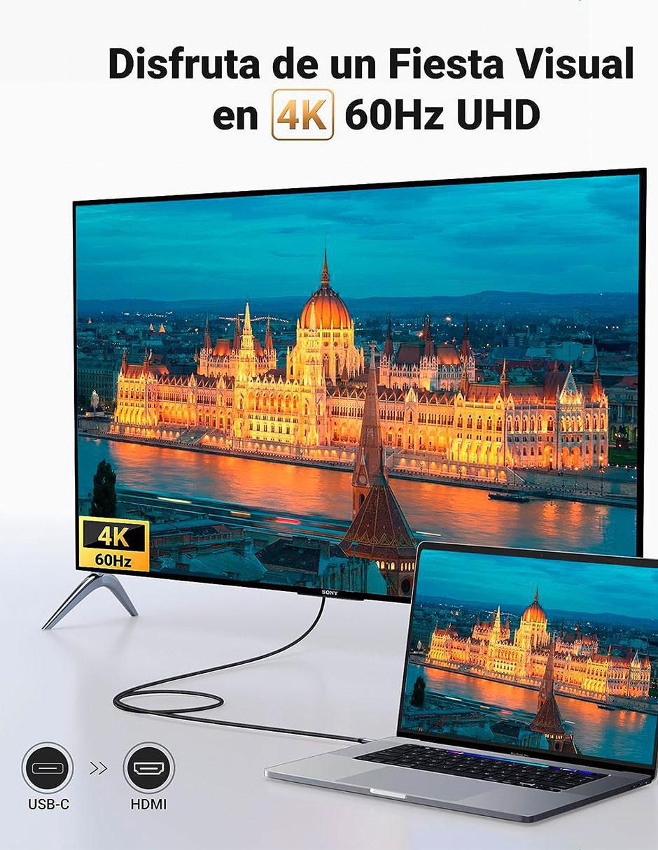 Cable HDMI 4K a tipo USB C de 1.5 m 3