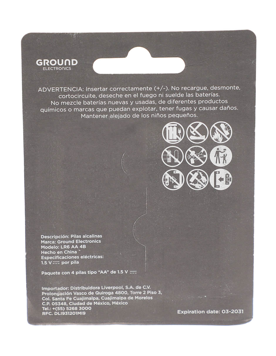 Batería AA Alcalino 1.5 V 3
