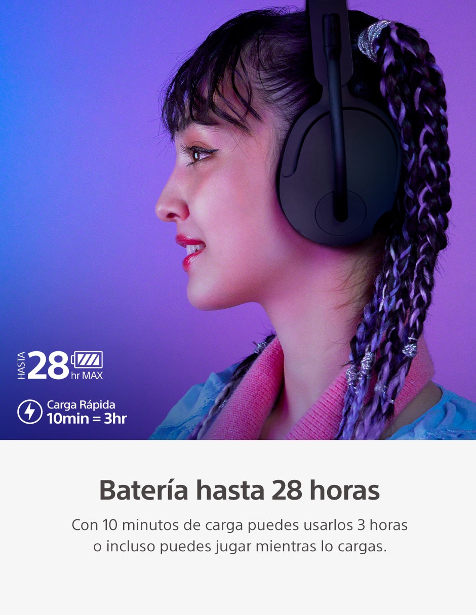 AUDÍFONOS GAMER SONY WH-G500 WH, NEGRO