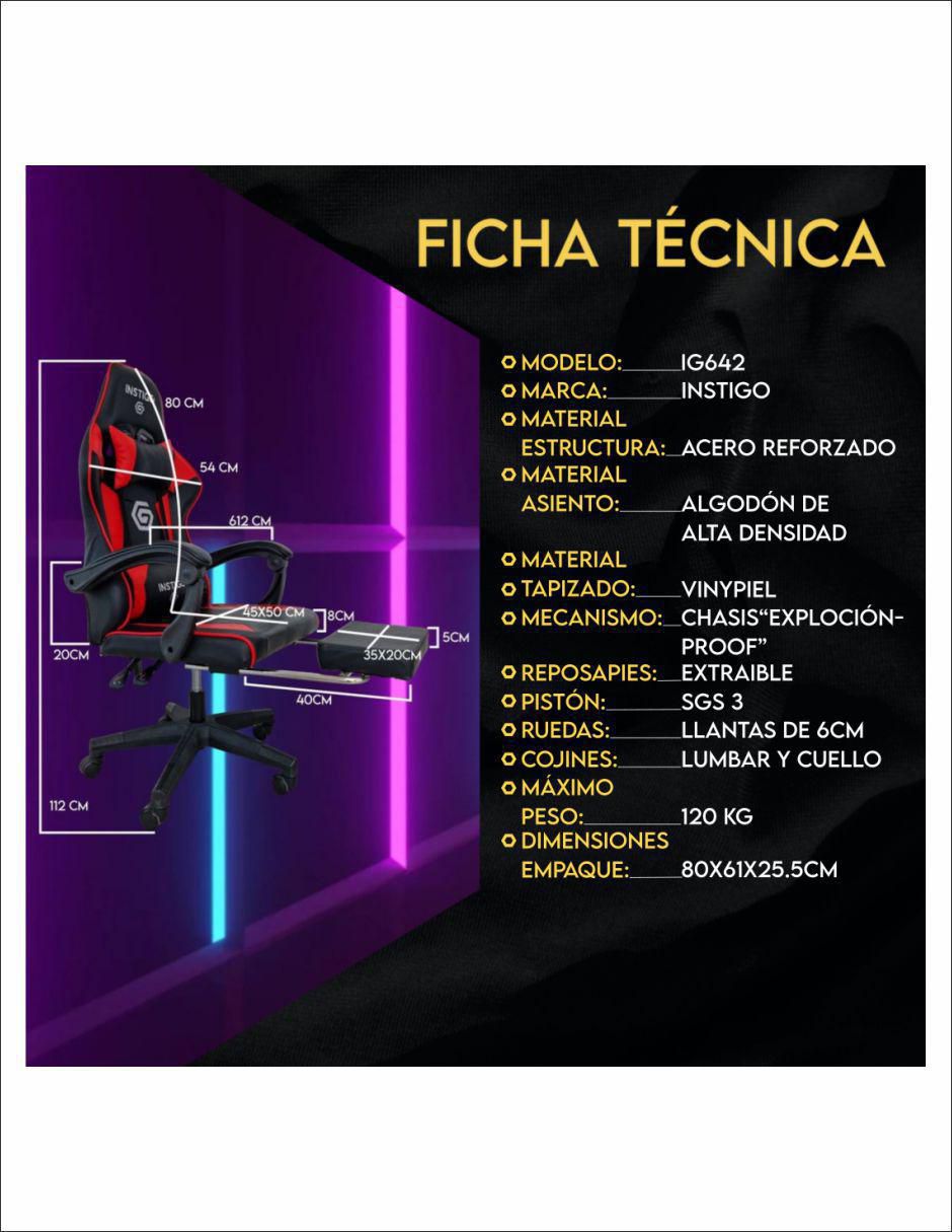 Silla gamer instigo ig642 delux