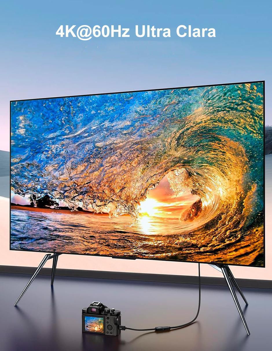 Cable mini HDMI a tipo HDMI 4K de 22 cm 3