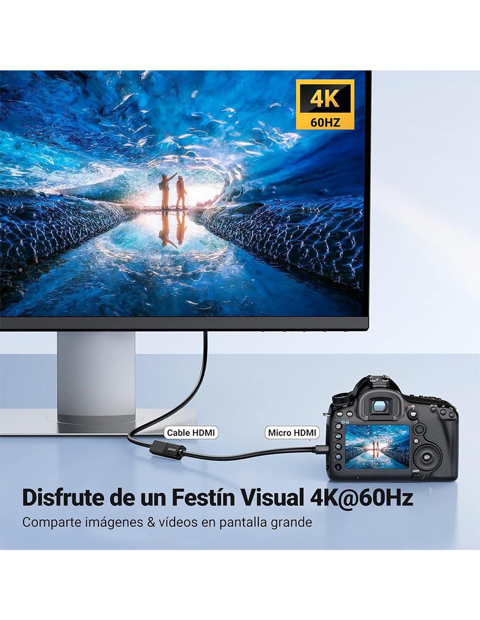 Cable micro HDMI a tipo HDMI 4K de 20 cm 3