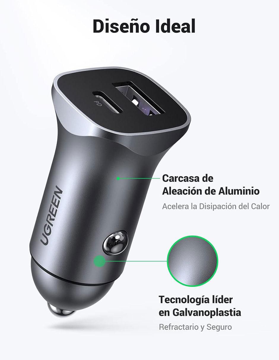 Cargador auto USB tipo A + USB tipo C 4