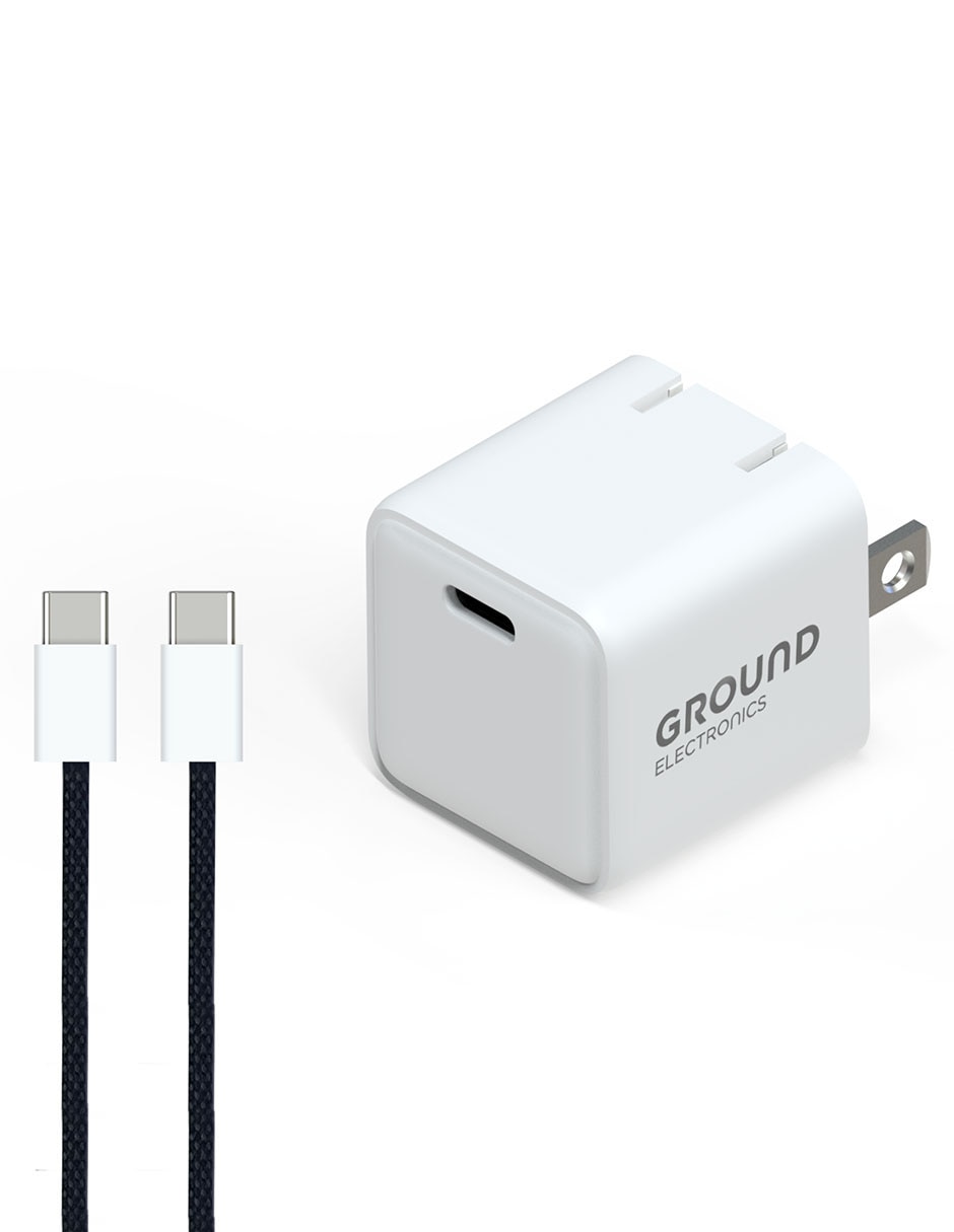CARGADOR PARED GROUND CON CABLE, NEGRO