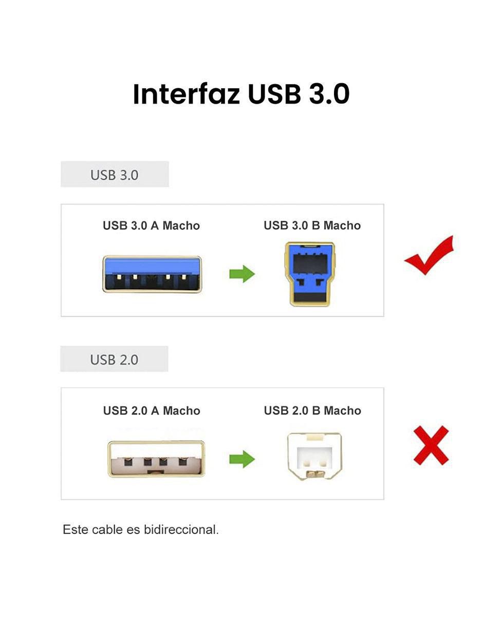 Cable USB A a tipo USB B de 2 m 4