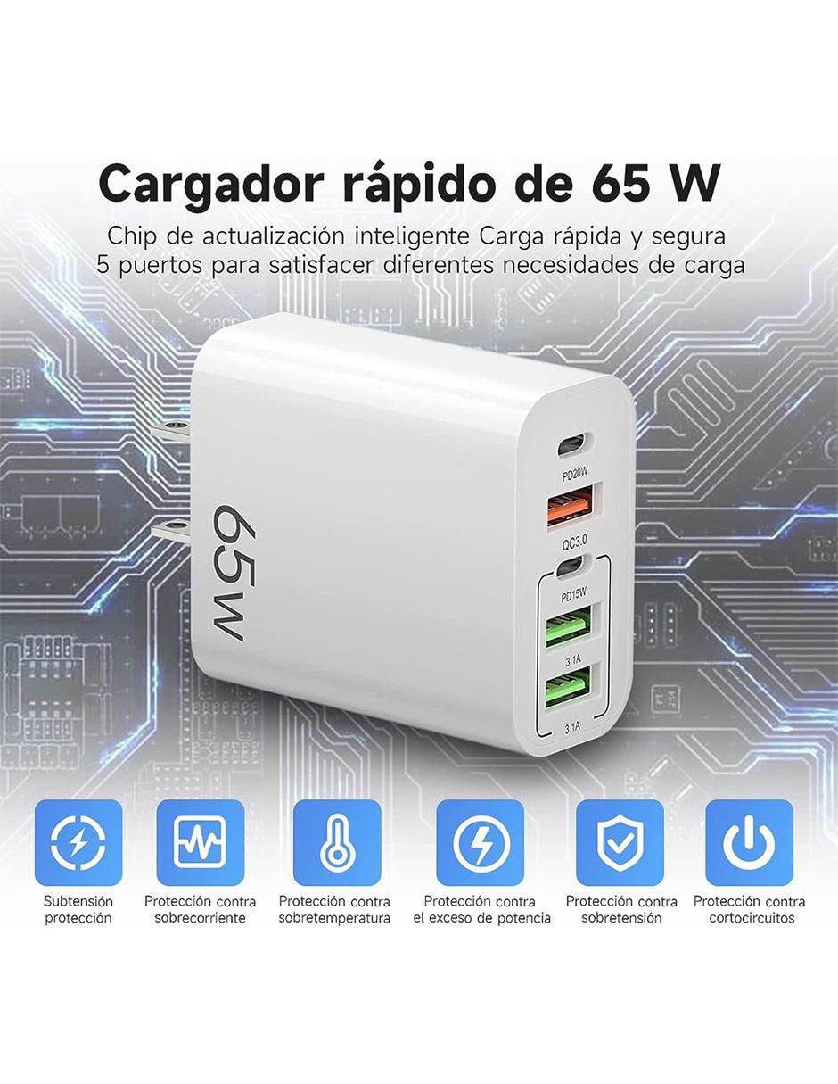 Adaptador de corriente USB tipo A + USB tipo C