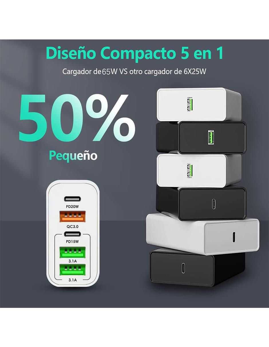 Adaptador de corriente USB tipo A + USB tipo C