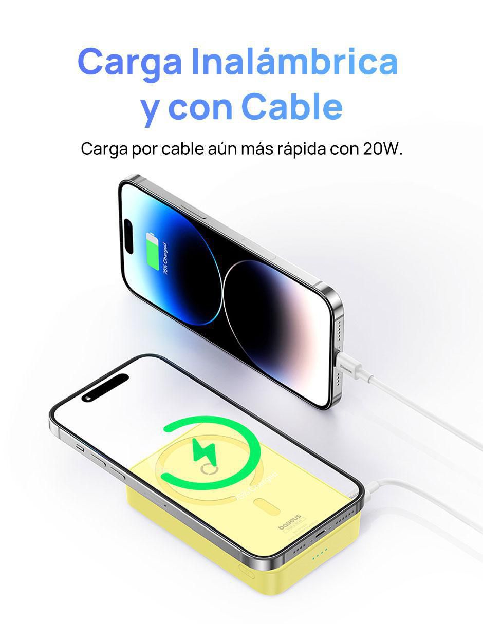Batería portátil baseus 5000 mah magpro magnética