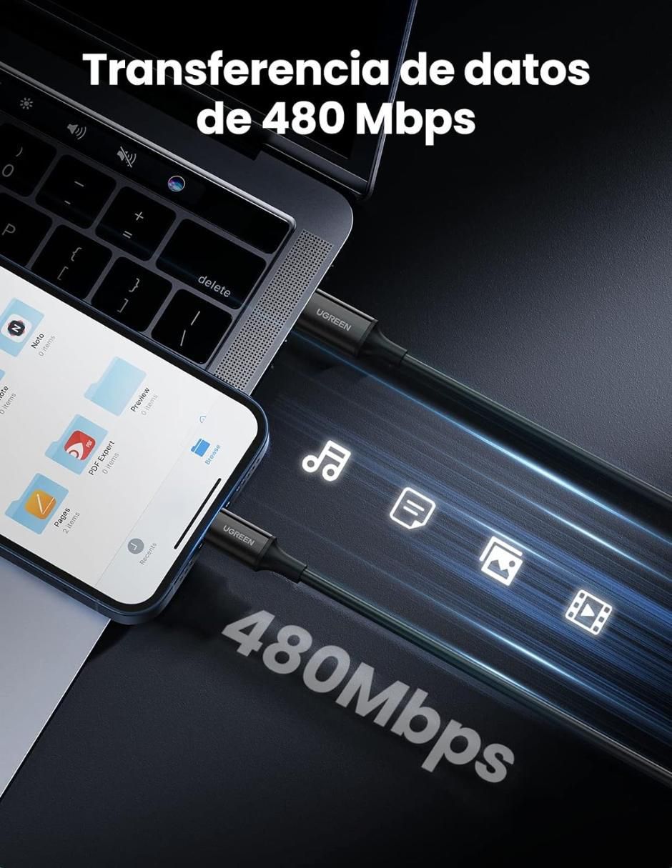 Cable USB C a tipo lightning de 1 m 4