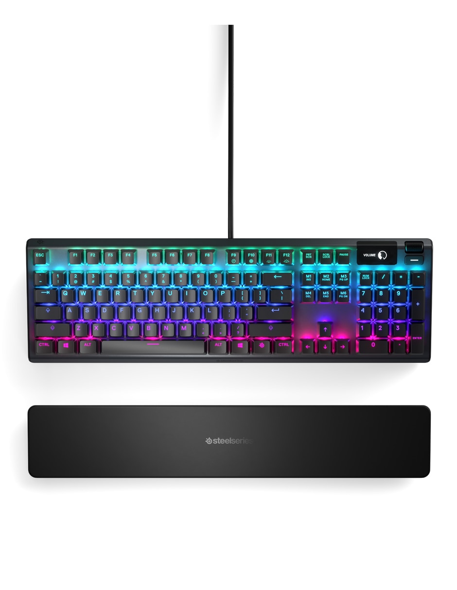 Teclado gamer USB y ANT+ Qwert inglés con interruptor híbrido Apex 5 4