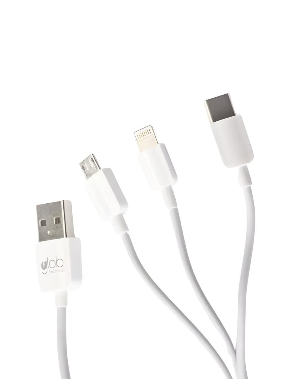 Cable lightning, micro USB y tipo C a tipo USB A de 1 m Cable lightning, micro USB y tipo C a tipo USB A de 1 m