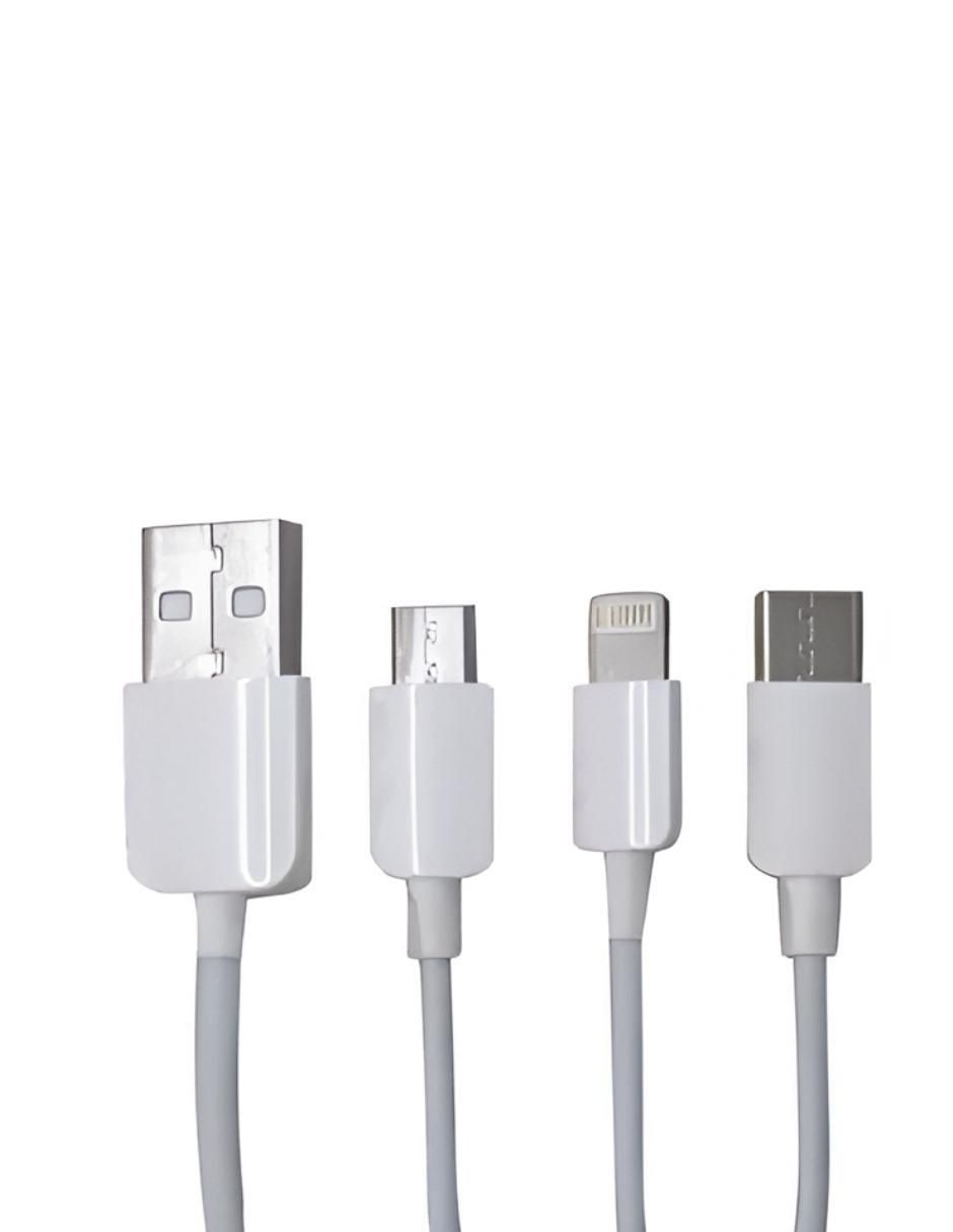 Cable lightning, micro USB y tipo C a tipo USB A de 1 m 2