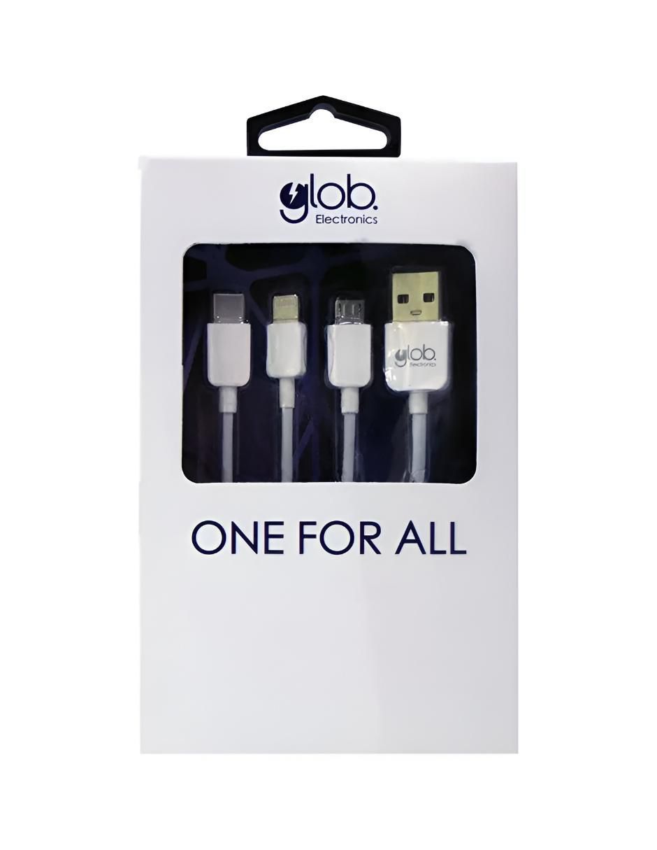 Cable lightning, micro USB y tipo C a tipo USB A de 1 m 3