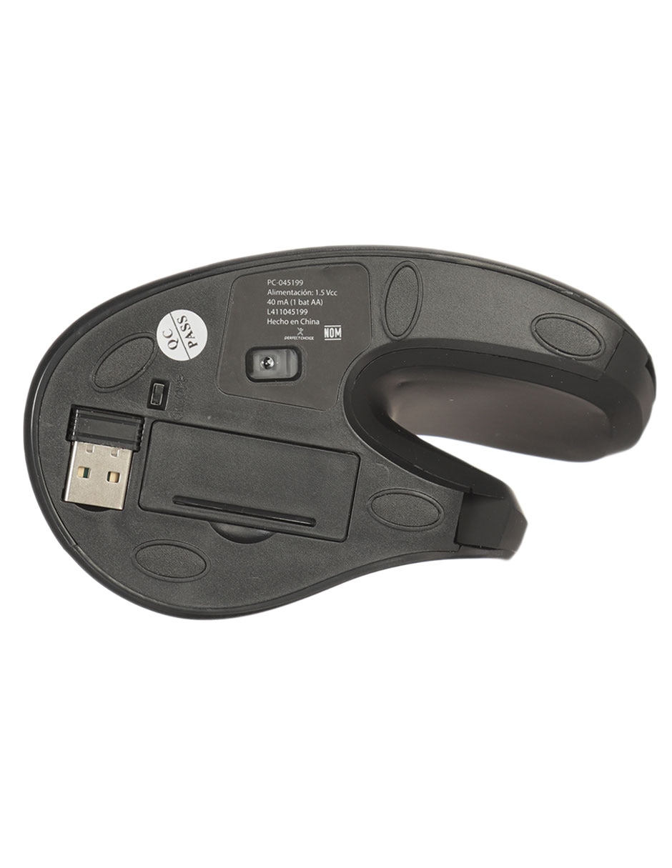 MOUSE PERFECT CHOICE ERGONOMICO, NEGRO