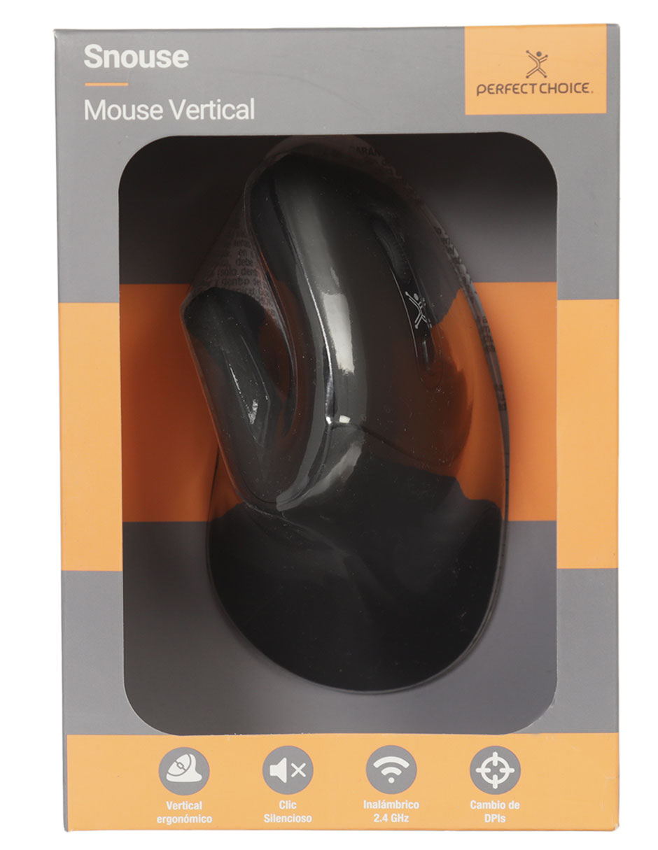 MOUSE PERFECT CHOICE ERGONOMICO, NEGRO