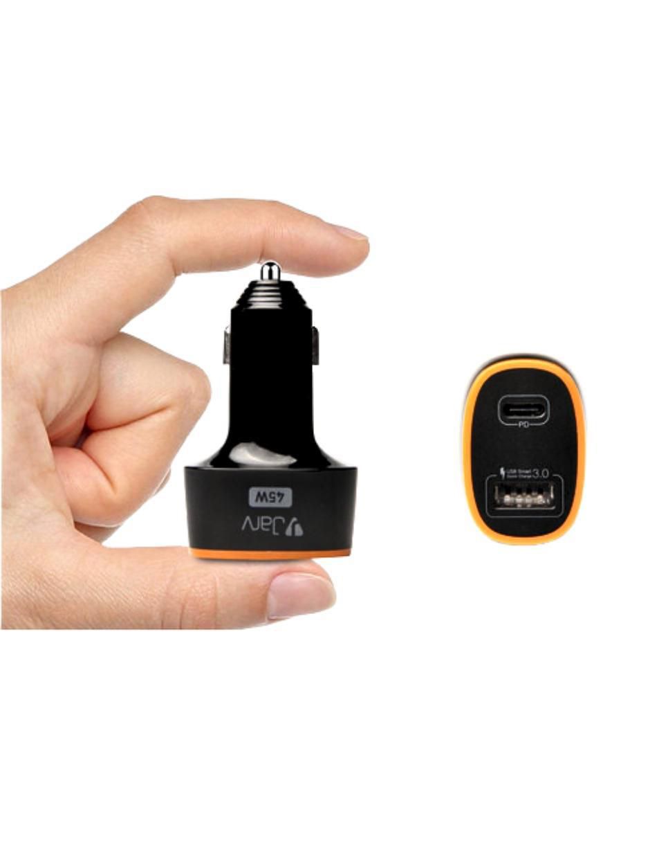 Cargador auto USB + USB tipo C 3