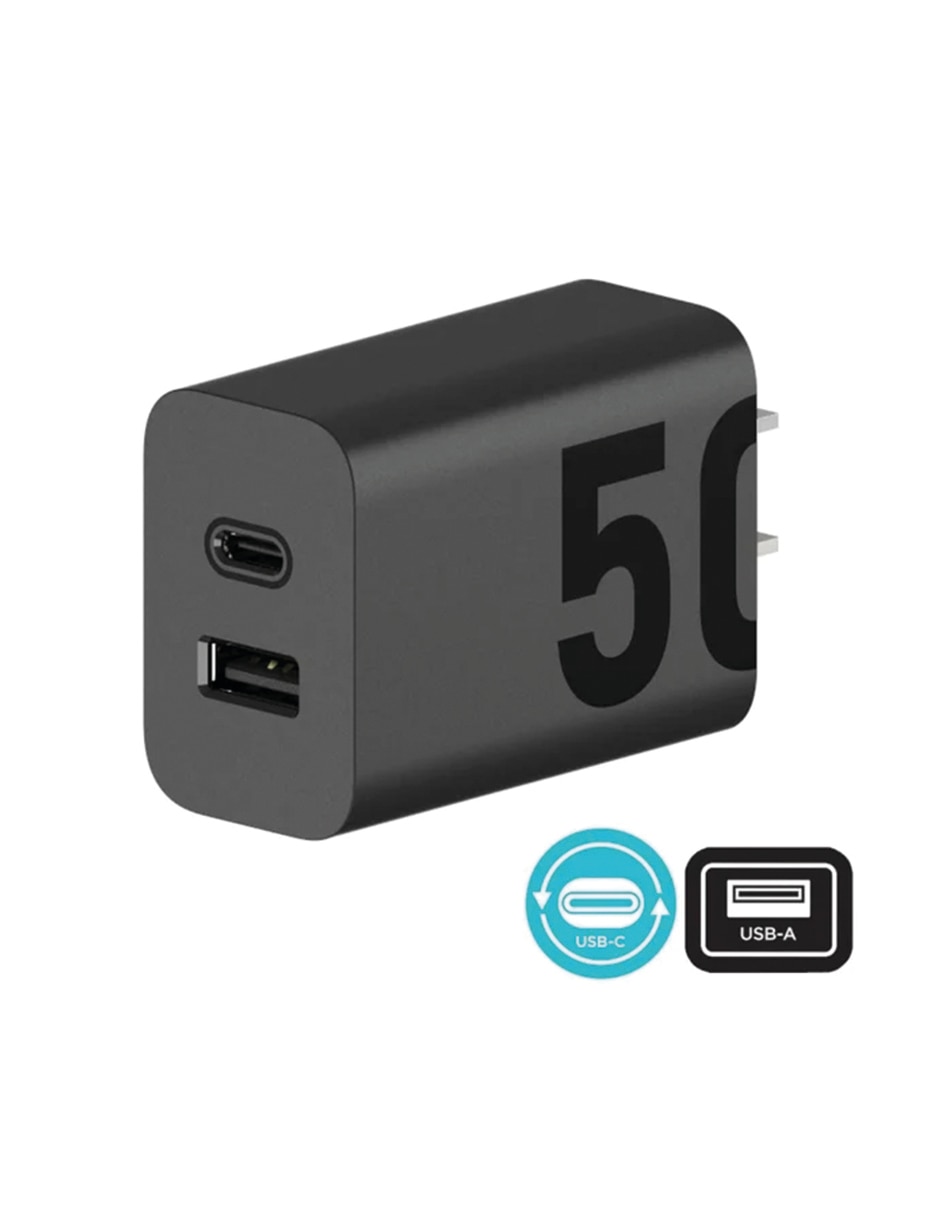 Cargador pared USB tipo A + USB tipo C 3