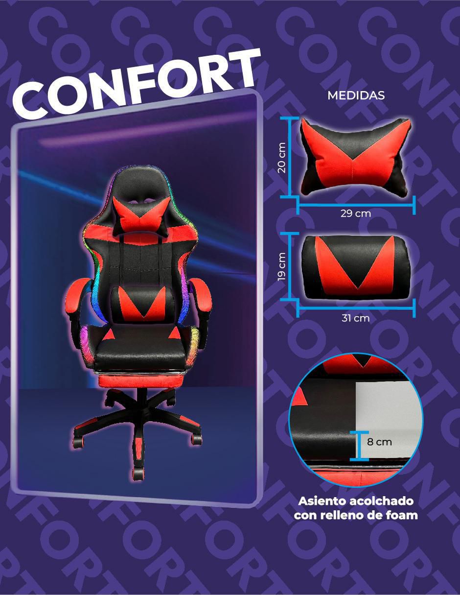 Silla gamer lumina 2 titano "de" vinipiel