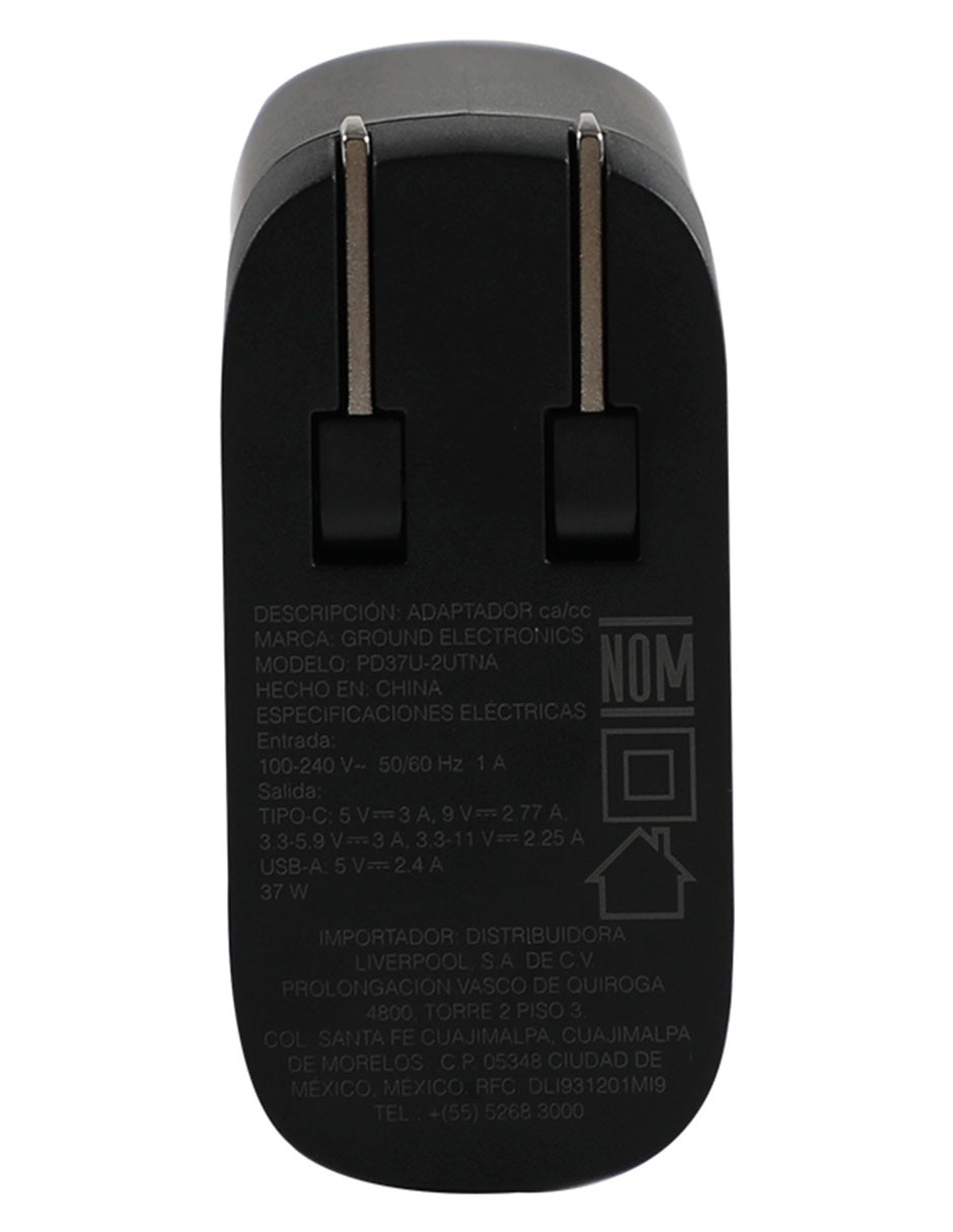 ADAPTADOR GROUND 37W, NEGRO