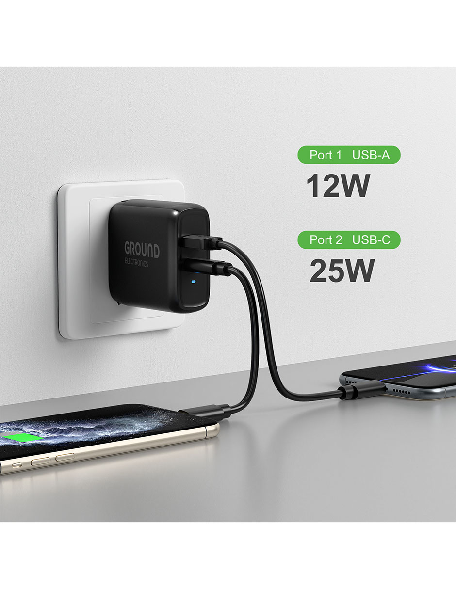 ADAPTADOR GROUND 37W, NEGRO