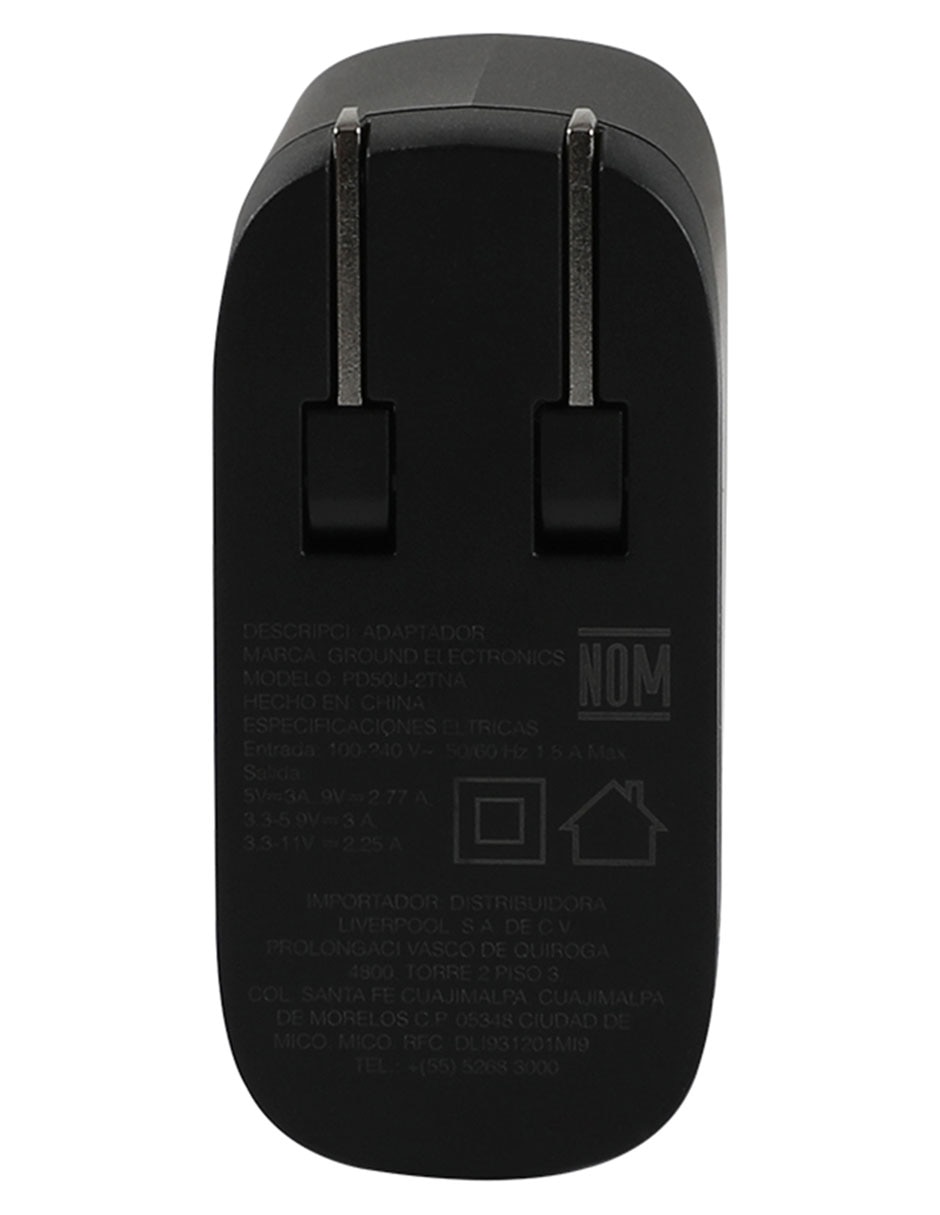 ADAPTADOR GROUND 50 WATTS, NEGRO