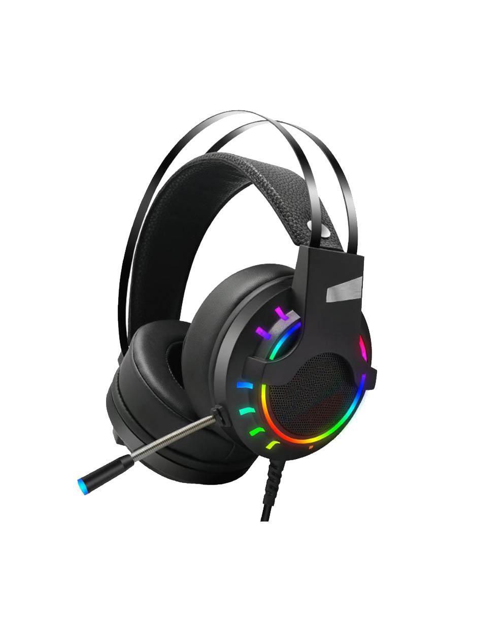 Audífonos gamer Over-Ear Sc-Dmx-43Rgb alámbricos con cancelación de ruido
