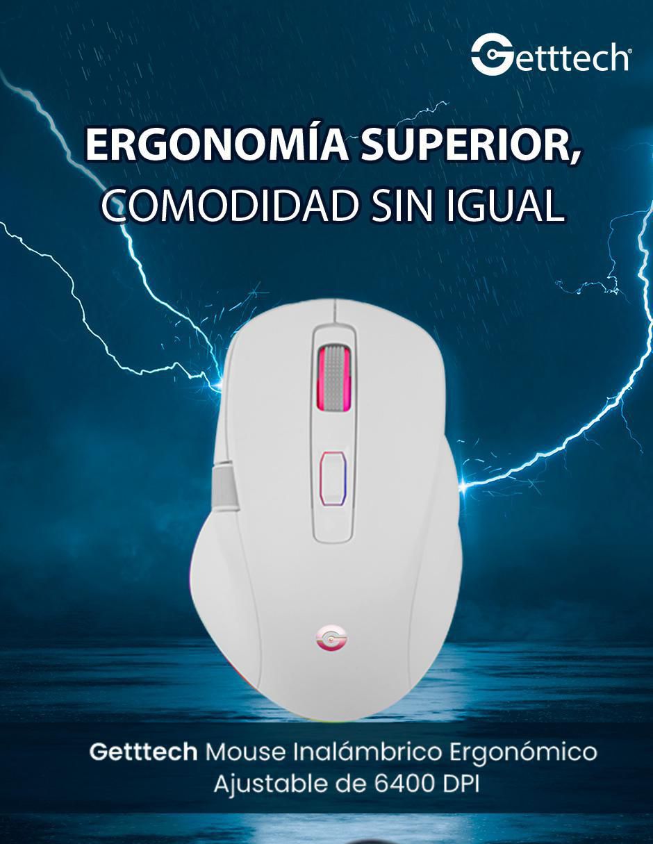 Mouse Gamer Inalámbrico ggm-rgbtr-01-wh 2