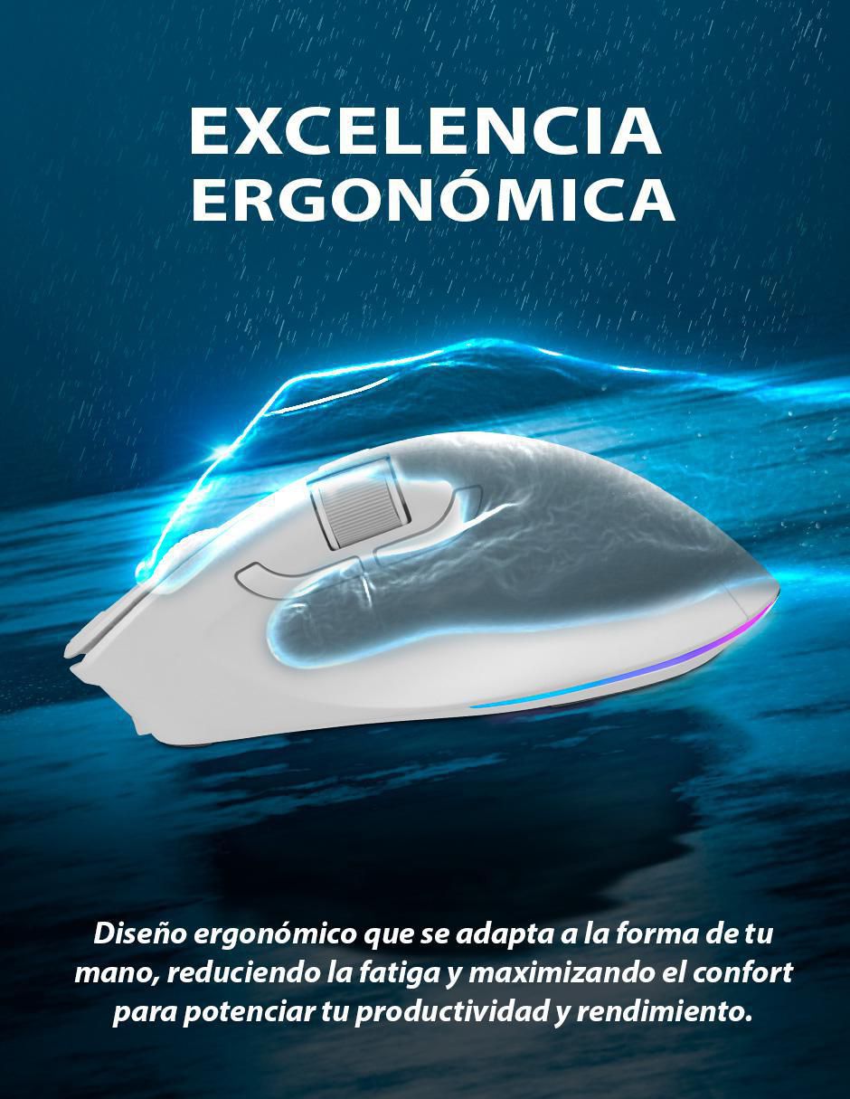 Mouse Gamer Inalámbrico ggm-rgbtr-01-wh 4