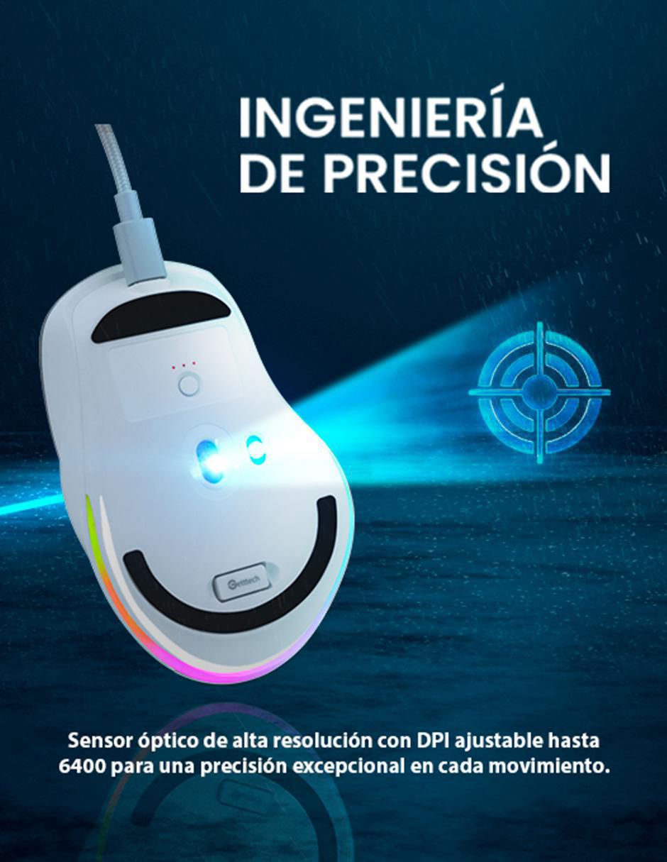 Mouse Gamer Inalámbrico ggm-rgbtr-01-wh 10