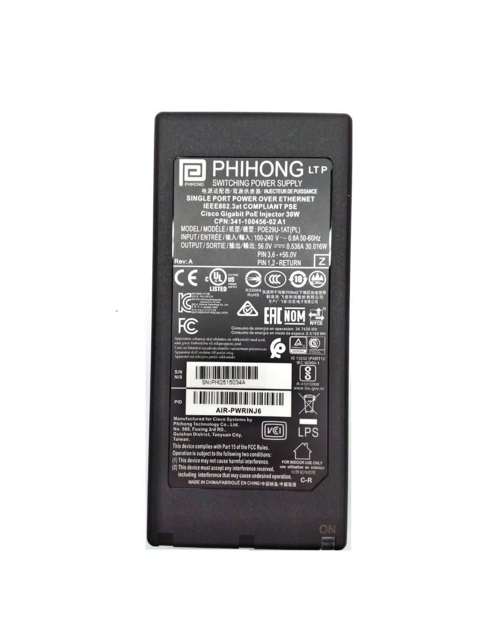 Hub Poe Air-PWRINJ6= de 2 contactos