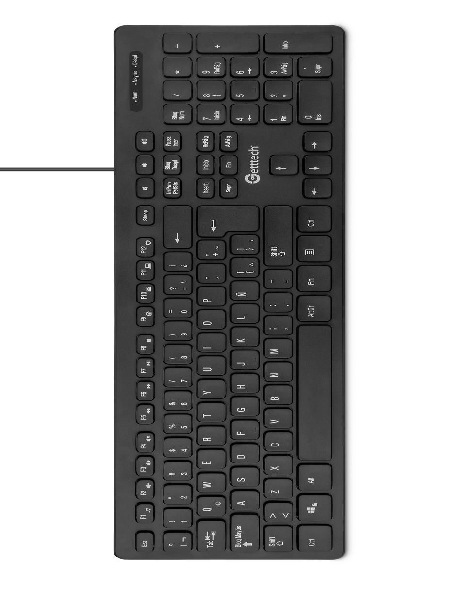 Teclado conexión alámbrica GGK-ESMWR-01 SLIM HUB_2PORT_USB 3