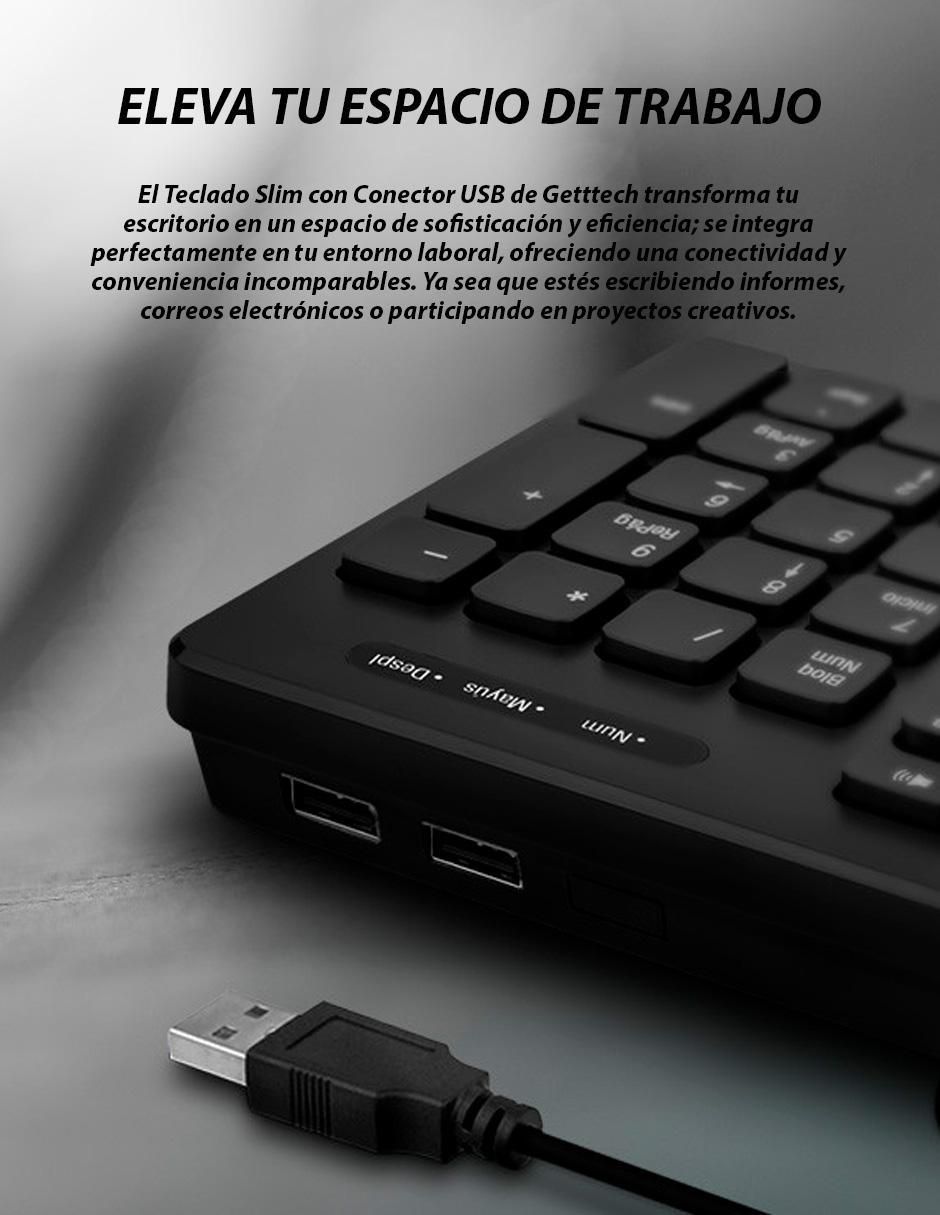 Teclado conexión alámbrica GGK-ESMWR-01 SLIM HUB_2PORT_USB 9