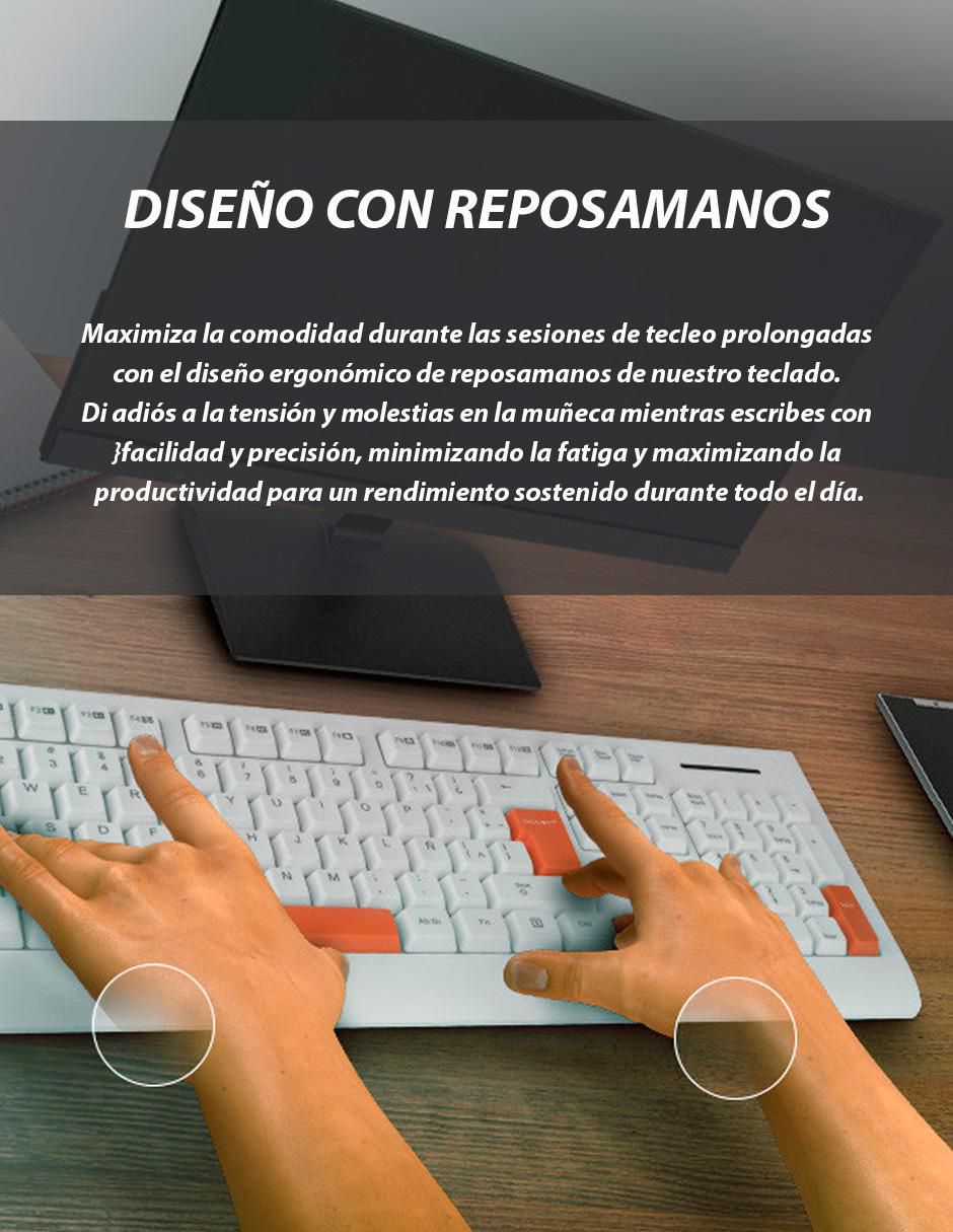 Teclado conexión alámbrica Colorful GGK-ESMWR-02-WH 12