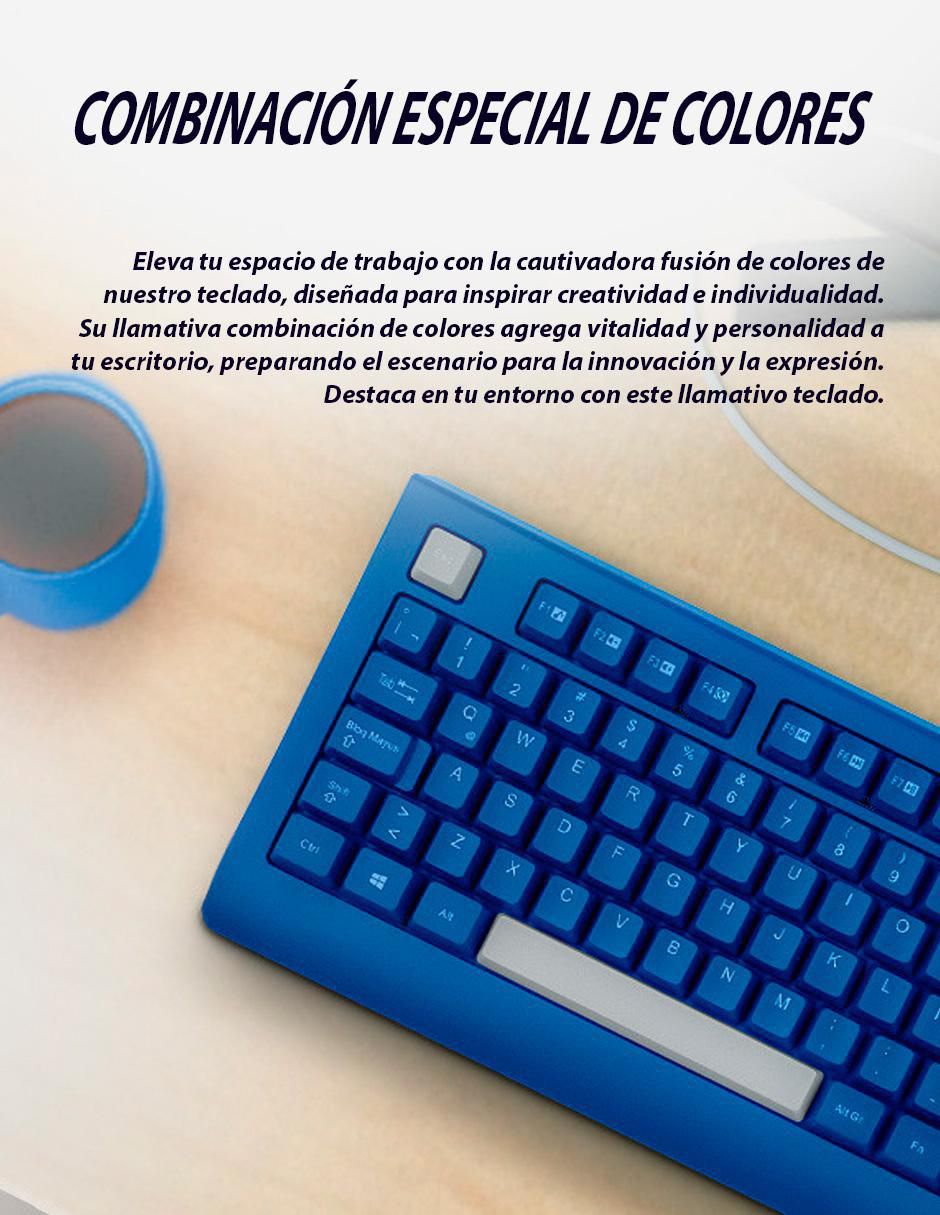Teclado conexión alámbrica Colorful GGK-ESMWR-02-BL 12