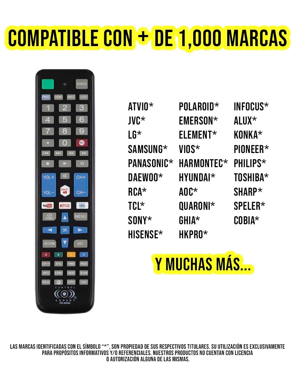 Control remoto universal para Smart TV CE-N4X4 5