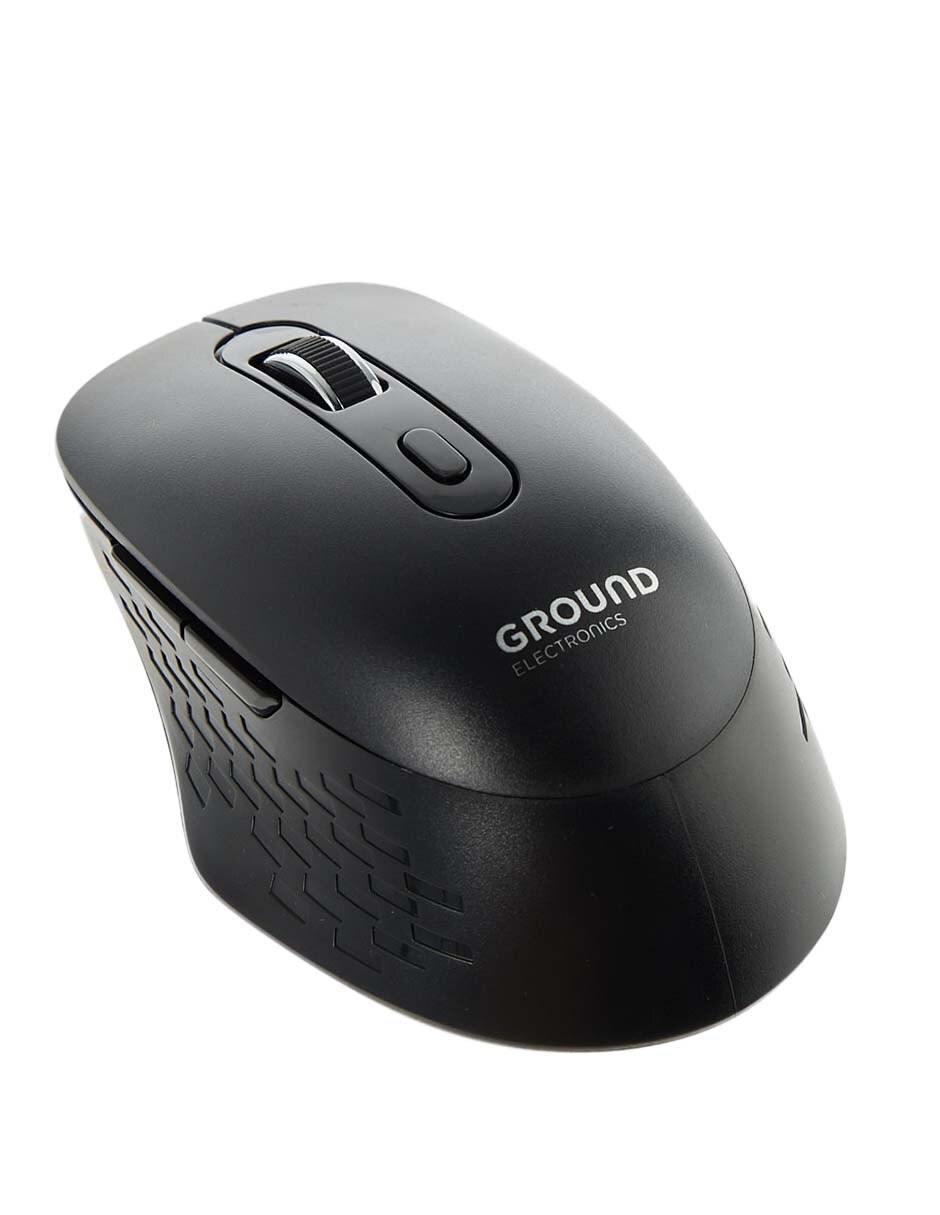 MOUSE GROUND INALAMBRICO PILA, NEGRO