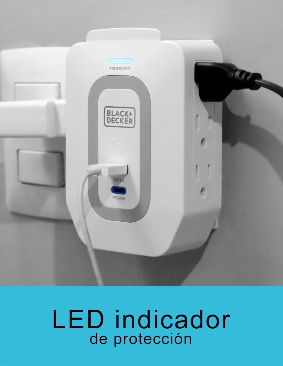 Multicontacto BDXEEMTTAP4 de 6 contactos aterrizados y 2 contactos USB para recarga 3