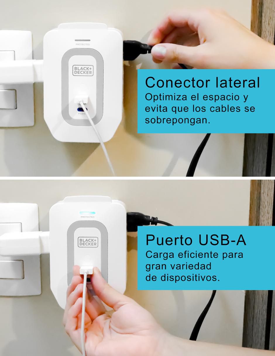 Multicontacto BDXEEMTTAP4 de 6 contactos aterrizados y 2 contactos USB para recarga 5