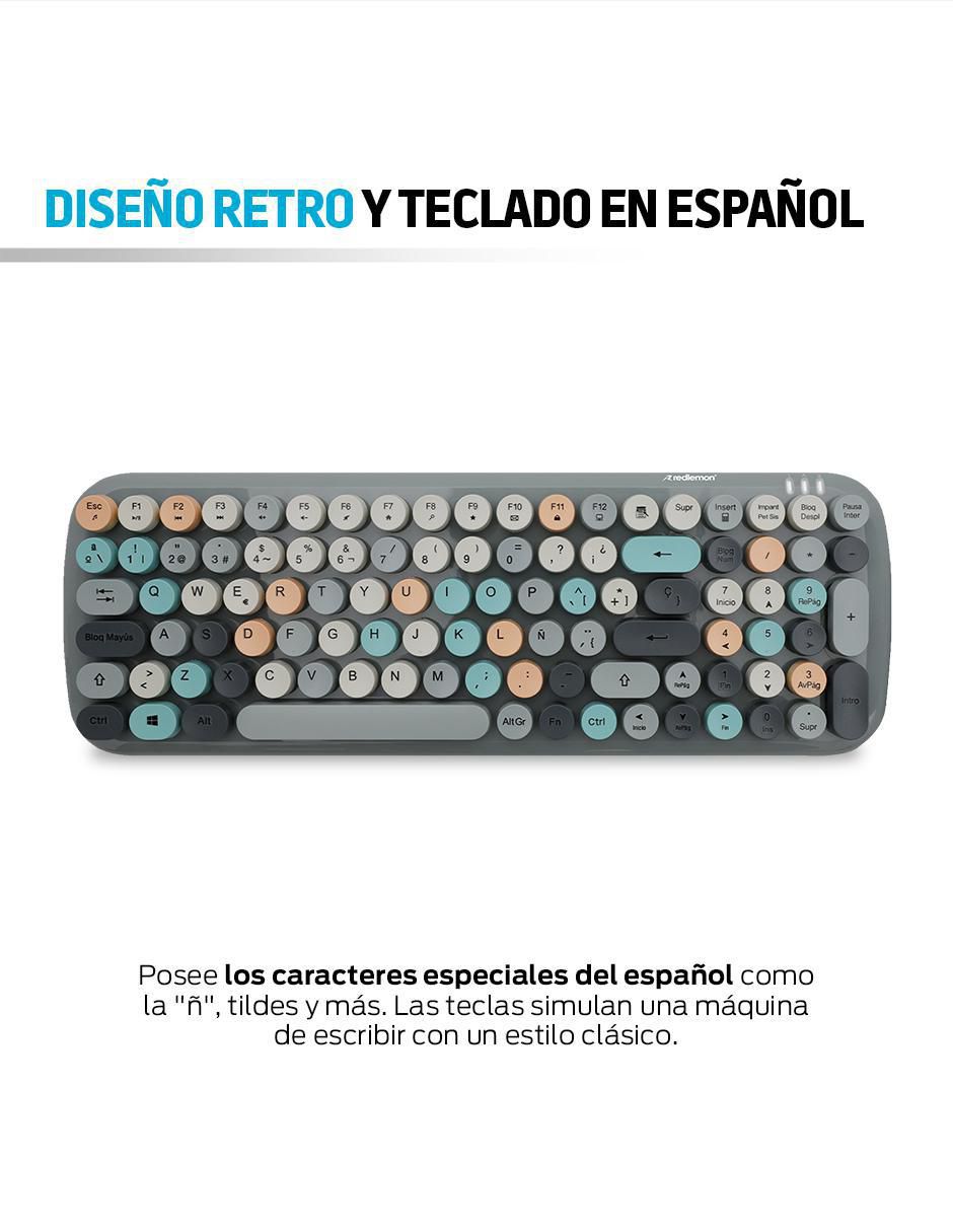 "mouse y teclado" redlemon vintage 80842