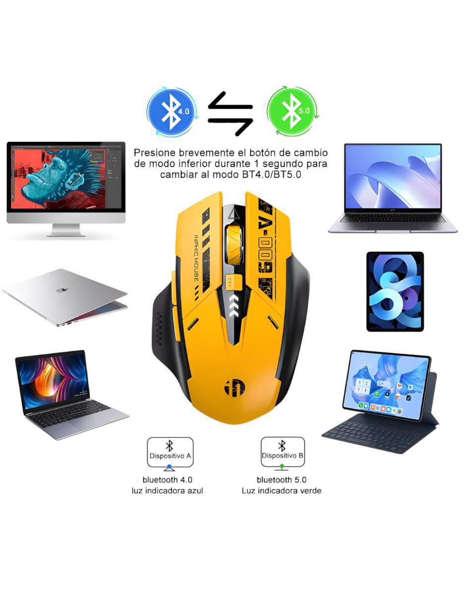 Mouse Gamer Inalámbrico w1380nd 2