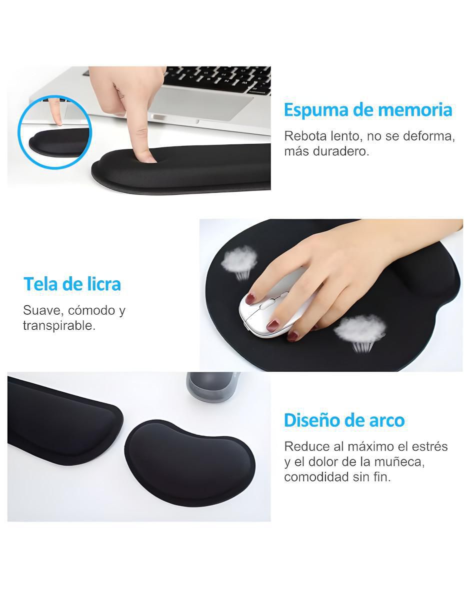 Mouse pad con apoyo para muñeca y antideslizante 2