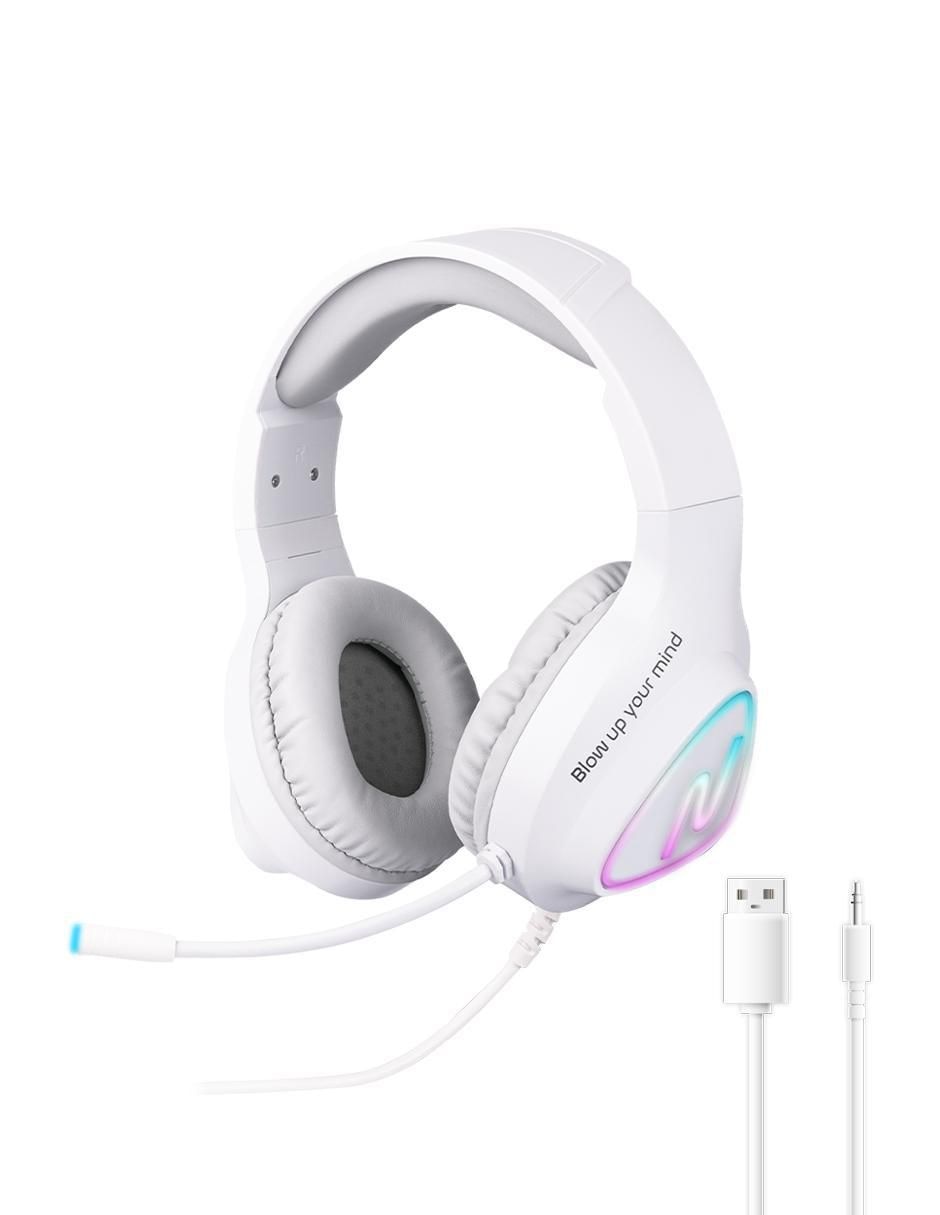Audífonos Gamer Over-Ear Nsacau01 alámbricos con cancelación de ruido