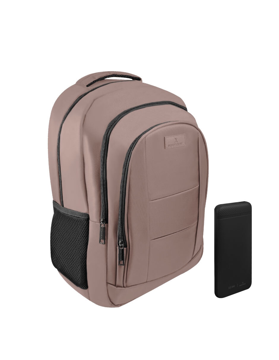 MOCHILA PERFECT CHOICE COM, ROSA CLARO
