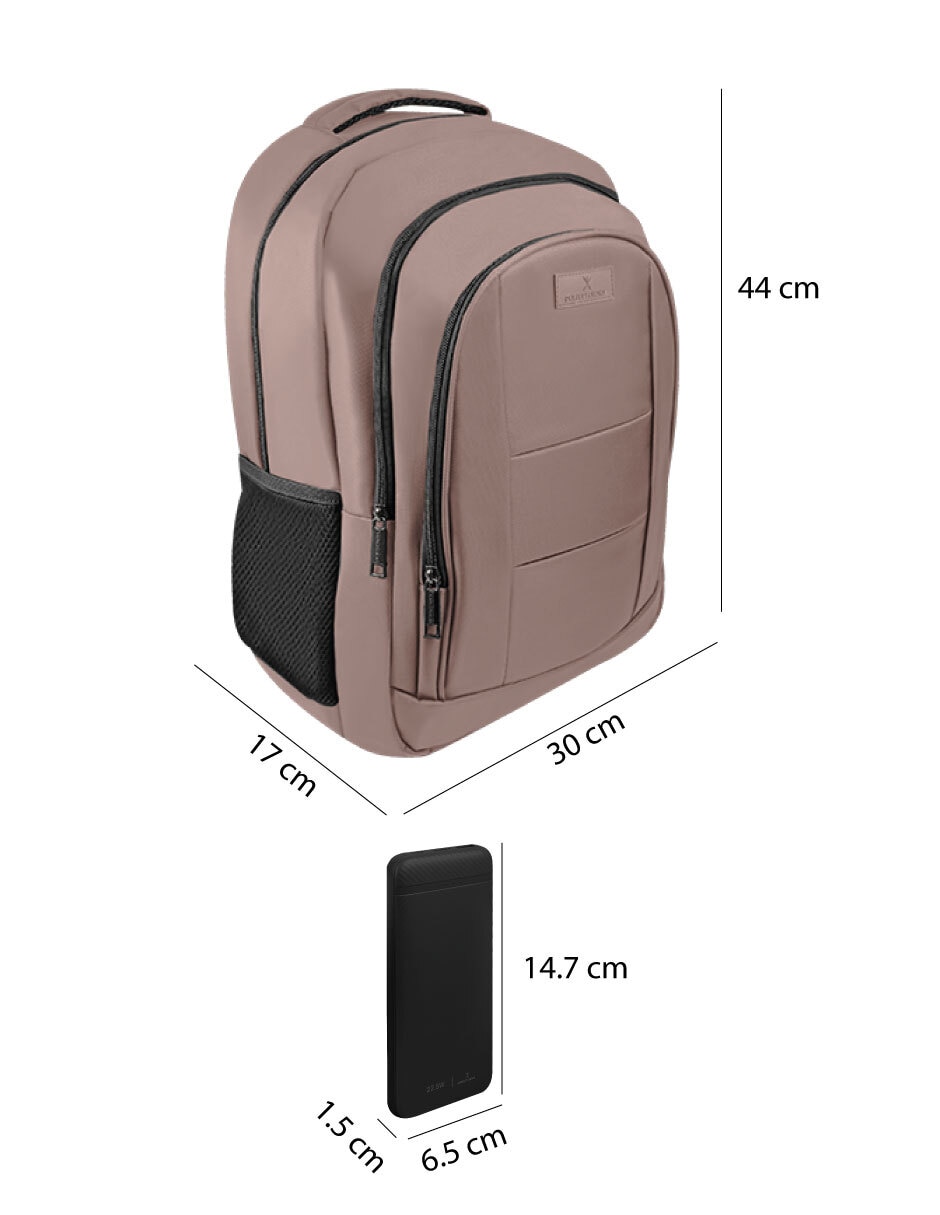 MOCHILA PERFECT CHOICE COM, ROSA CLARO