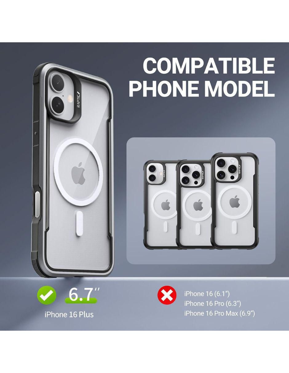 "funda para" apple shield magnetica iphone 16 plus "de" aluminio