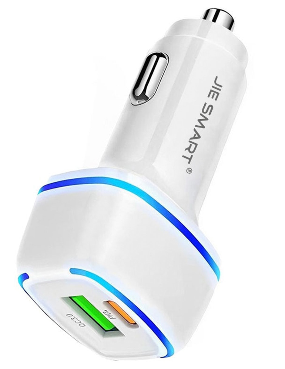 Cargador auto USB tipo A + USB tipo C